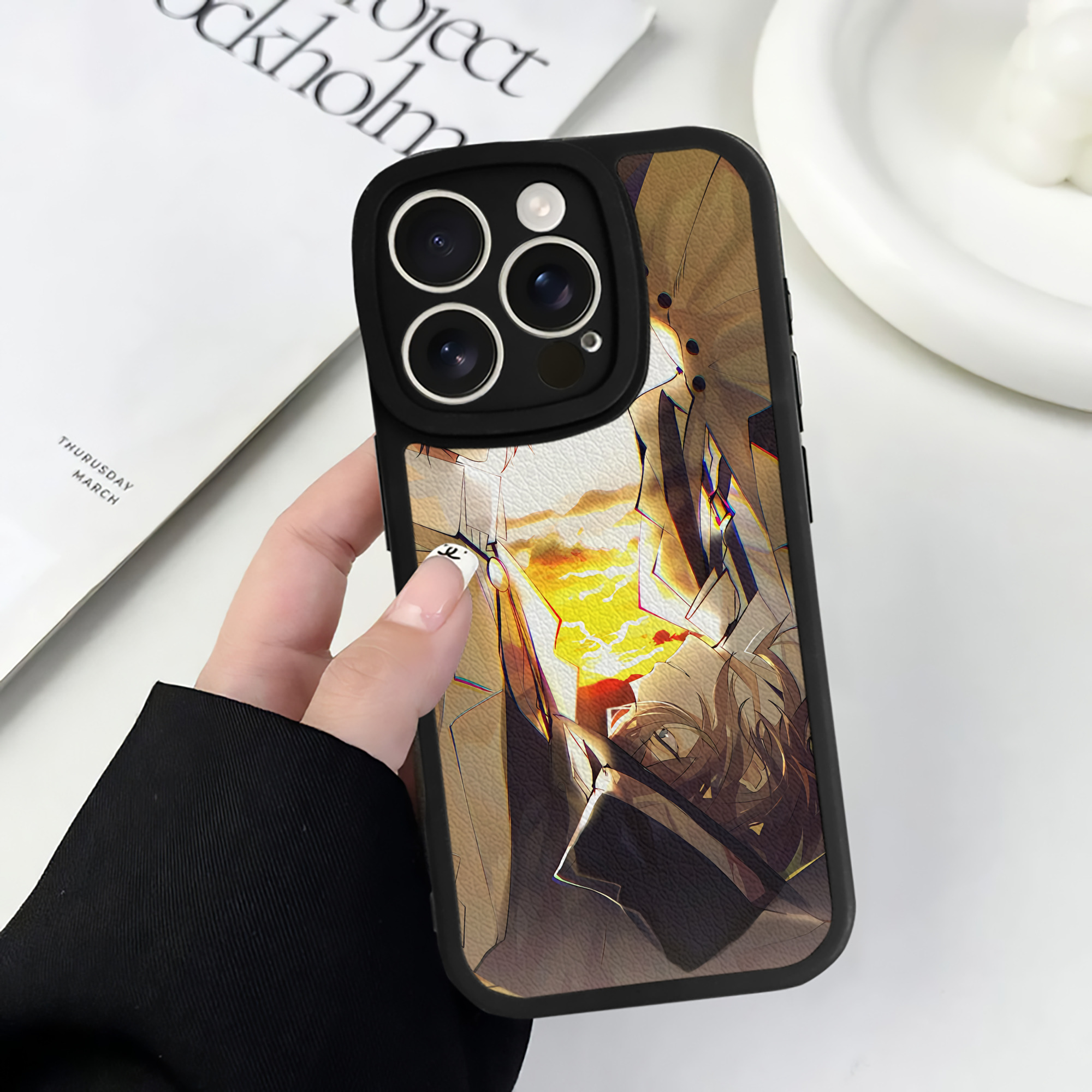（画像用） 文豪ストレイドッグス Bungo Stray Dogs 【iPhone 16シリーズ対応】シリコンスマホケース（レザー調） 材質：シリコン